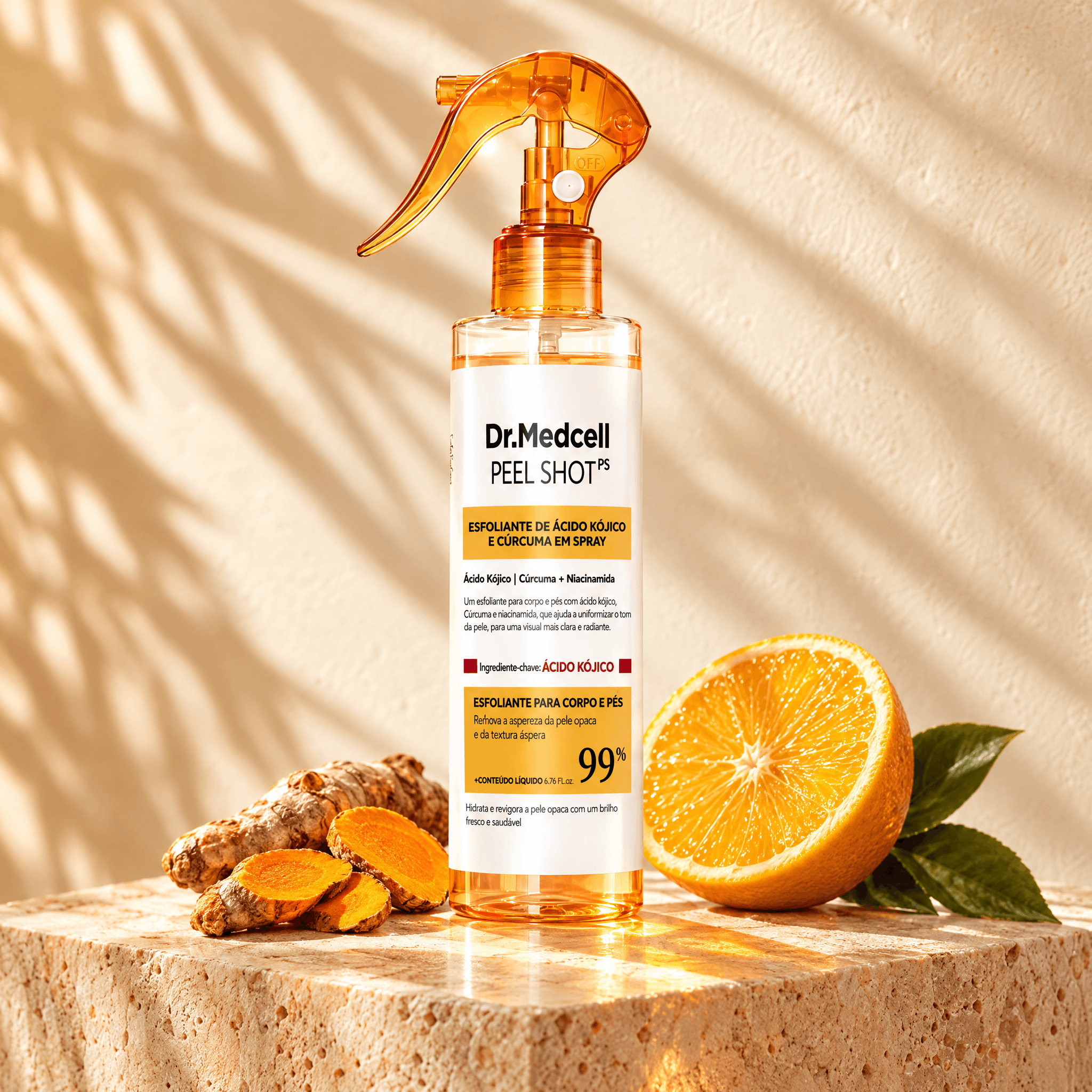 Peel Shot — Esfoliante Corporal em Spray com Ácido Kójico, Cúrcuma, AHA e PHA (200 ml)